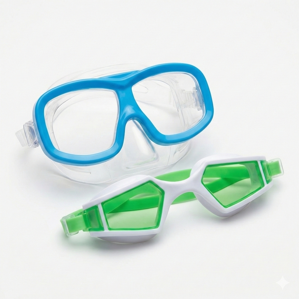 Splash Kids Aqua and Lime Swim Mask Goggles